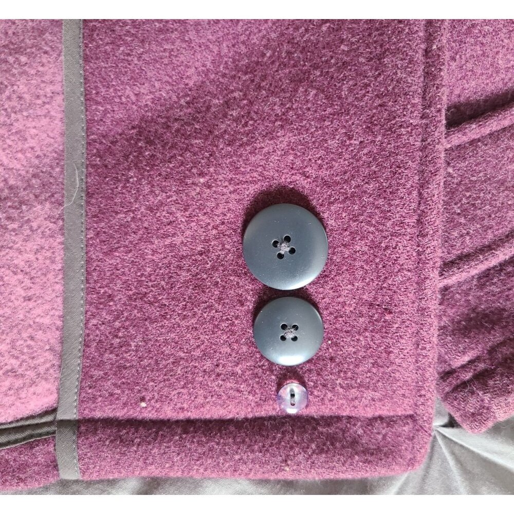 Woolrich Women's Peacoat Size Medium Double-Breasted Purple Wool Blend - Picture 9 of 13